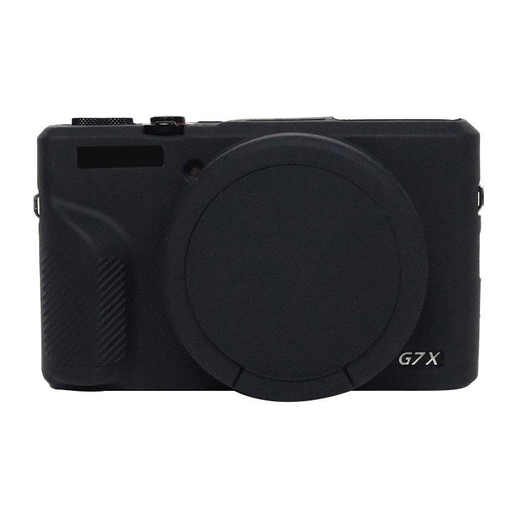 For Canon PowerShot G7 X Mark III / G7X3 Soft Silicone Protective Case with Lens Cover(Black)