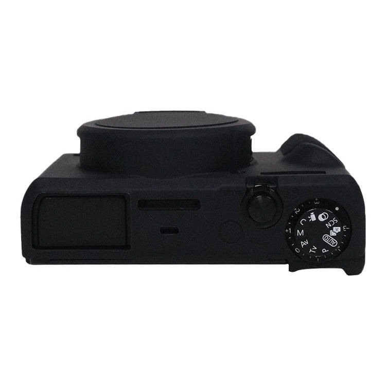 For Canon PowerShot G7 X Mark III / G7X3 Soft Silicone Protective Case with Lens Cover(Black)
