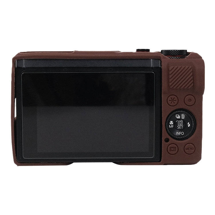For Canon PowerShot G7 X Mark III / G7X3 Soft Silicone Protective Case with Lens Cover(Coffee)