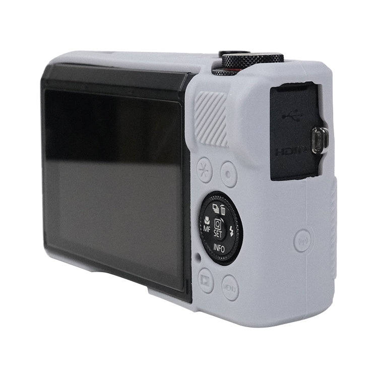 For Canon PowerShot G7 X Mark III / G7X3 Soft Silicone Protective Case with Lens Cover(Grey)