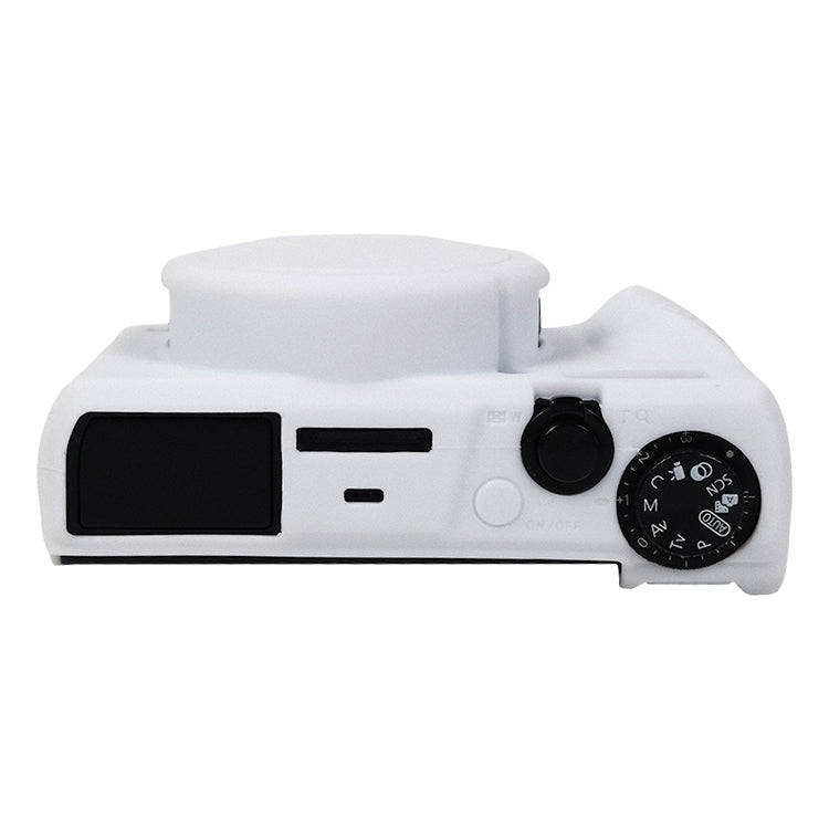 For Canon PowerShot G7 X Mark III / G7X3 Soft Silicone Protective Case with Lens Cover(White)