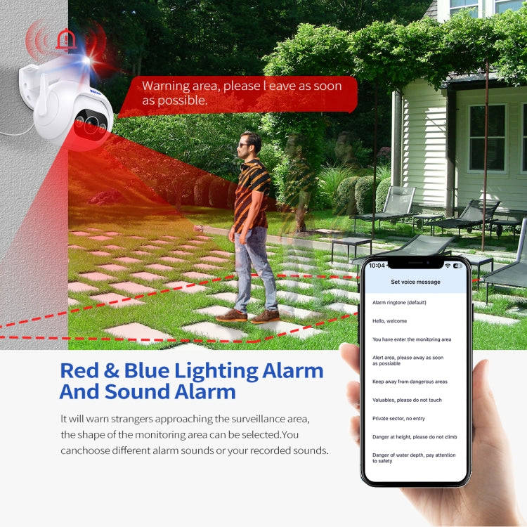 ESCAM PT304 HD 4MP Humanoid Detection Tracking WiFi Connection Sound Alarm Intelligent Night Visi...