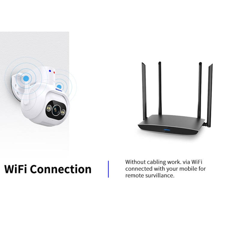 ESCAM PT304 HD 4MP Humanoid Detection Tracking WiFi Connection Sound Alarm Intelligent Night Visi...