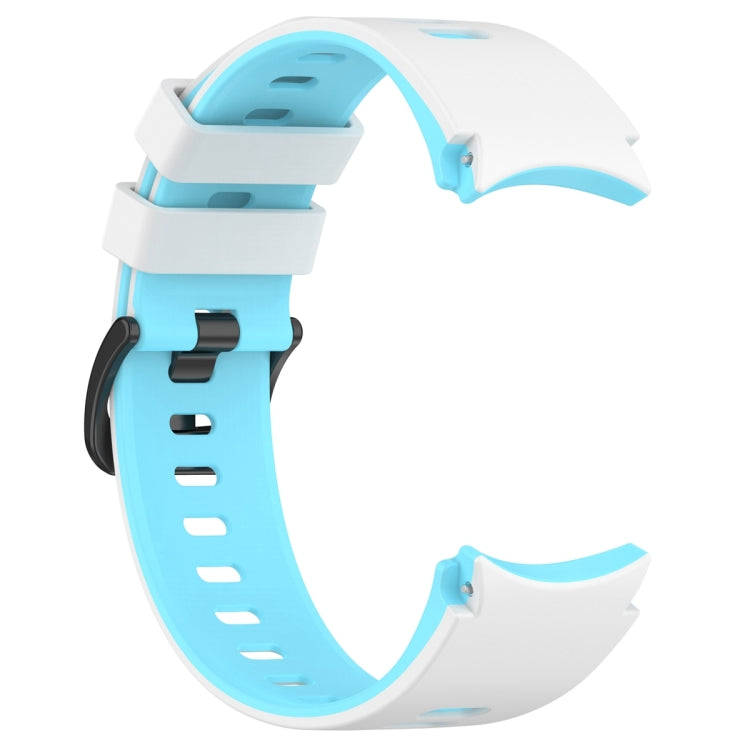 For Samsung Galaxy Watch 6 Sports Two Color Silicone Watch Band(White+Sky Blue)