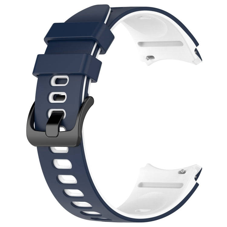 For Samsung Galaxy Watch 6 Sports Two Color Silicone Watch Band(Midnight Blue+White)