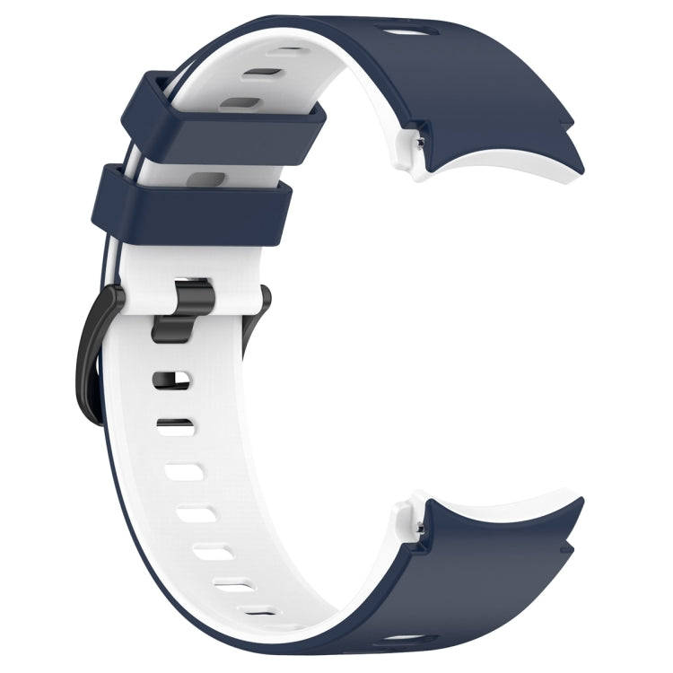 For Samsung Galaxy Watch 6 Sports Two Color Silicone Watch Band(Midnight Blue+White)
