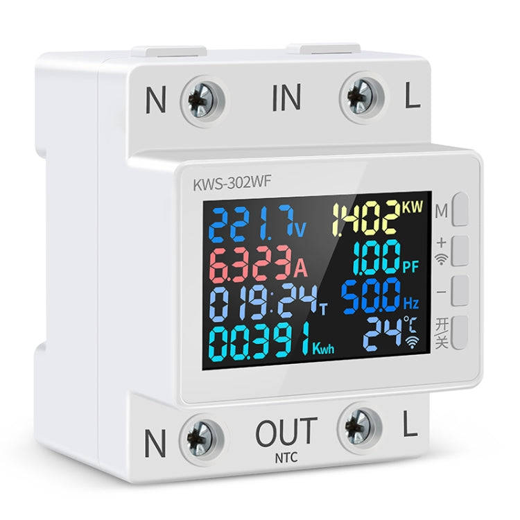 KWS-302WF 170-270V Multifunctional AC Digital Display Rail Voltage and Current Monitoring Meter
