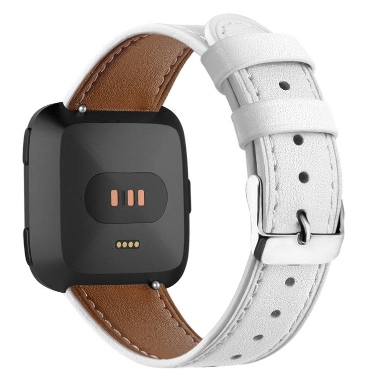 For Fitbit Versa 2 / Fitbit Versa / Fitbit Versa Lite Leather Watch Band with Round Tail Buckle(W...
