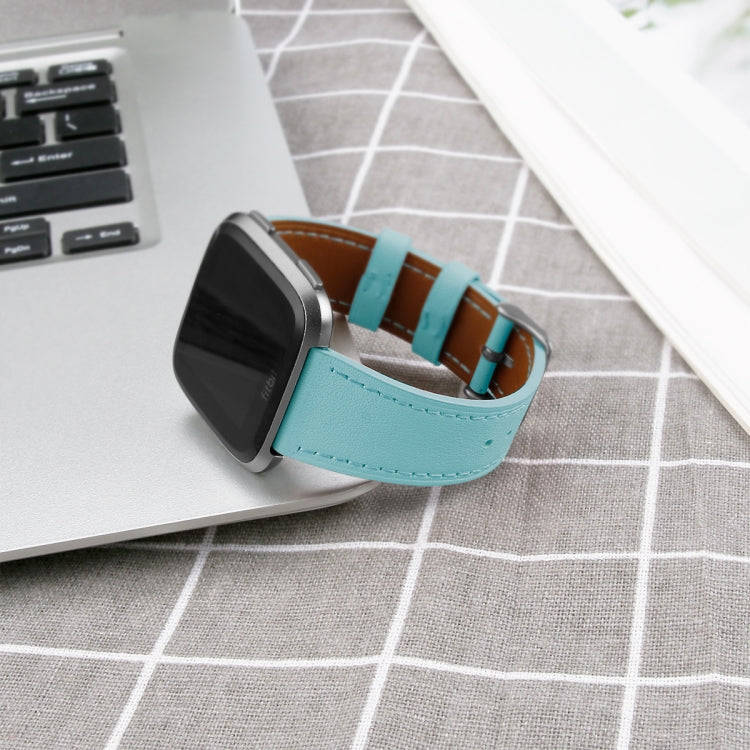 For Fitbit Versa 2 / Fitbit Versa / Fitbit Versa Lite Leather Watch Band with Round Tail Buckle(T...