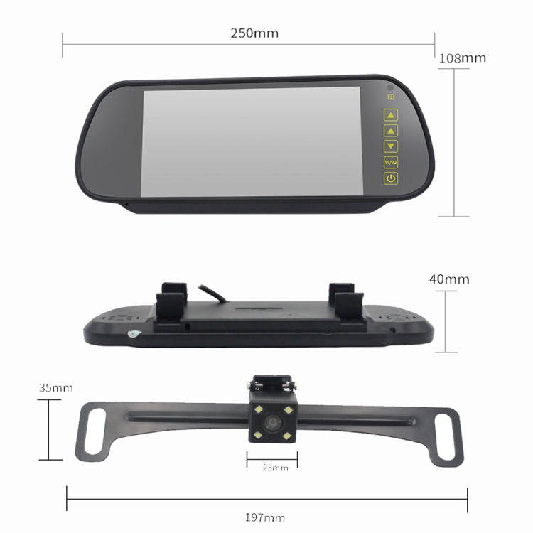PZ709 437-W 7.0 inch TFT LCD Car External Wireless Rear View Monitor for Car Rearview Parking Vid...