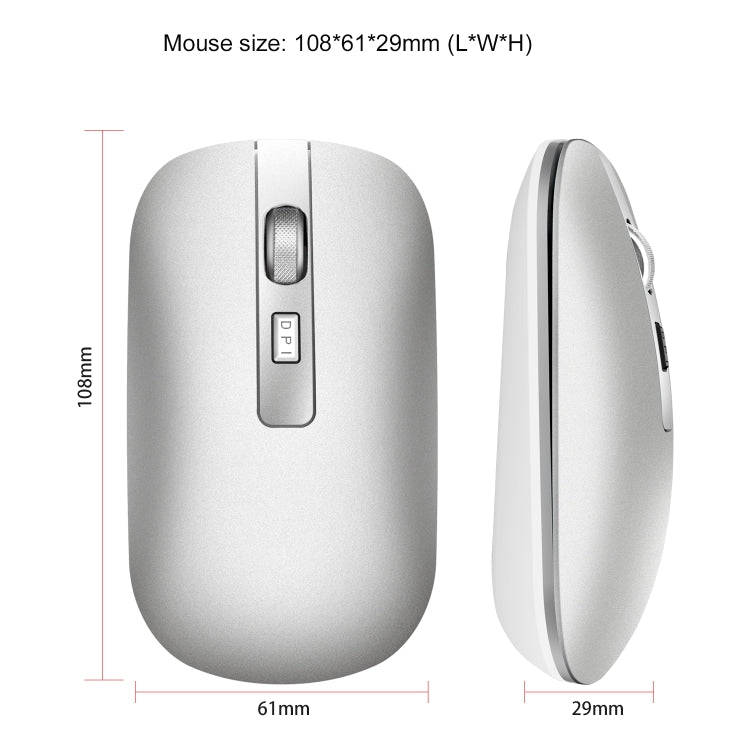 HXSJ M50 2.4GHZ 800,1200,1600dpi Three Gear Adjustment Dual-mode Wireless Mouse USB + Bluetooth 5...