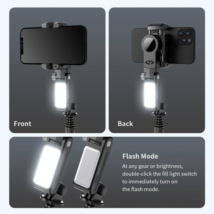 Q18 Desktop Intelligent Tracking Gimbal Stabilizer Multi-function Fill Light Selfie Stick(Black)