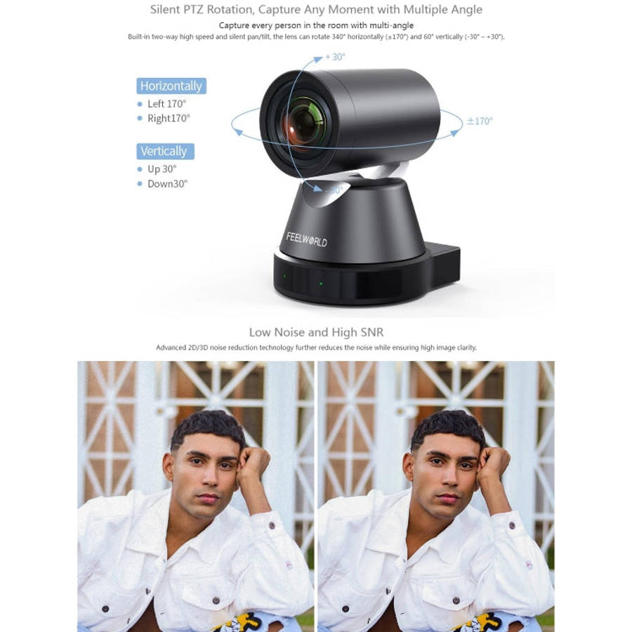 FEELWORLD 4K12X 4K PTZ Camera 12X Optical Zoom AI Tracking HDMI USB IP Remote Control(EU Plug)