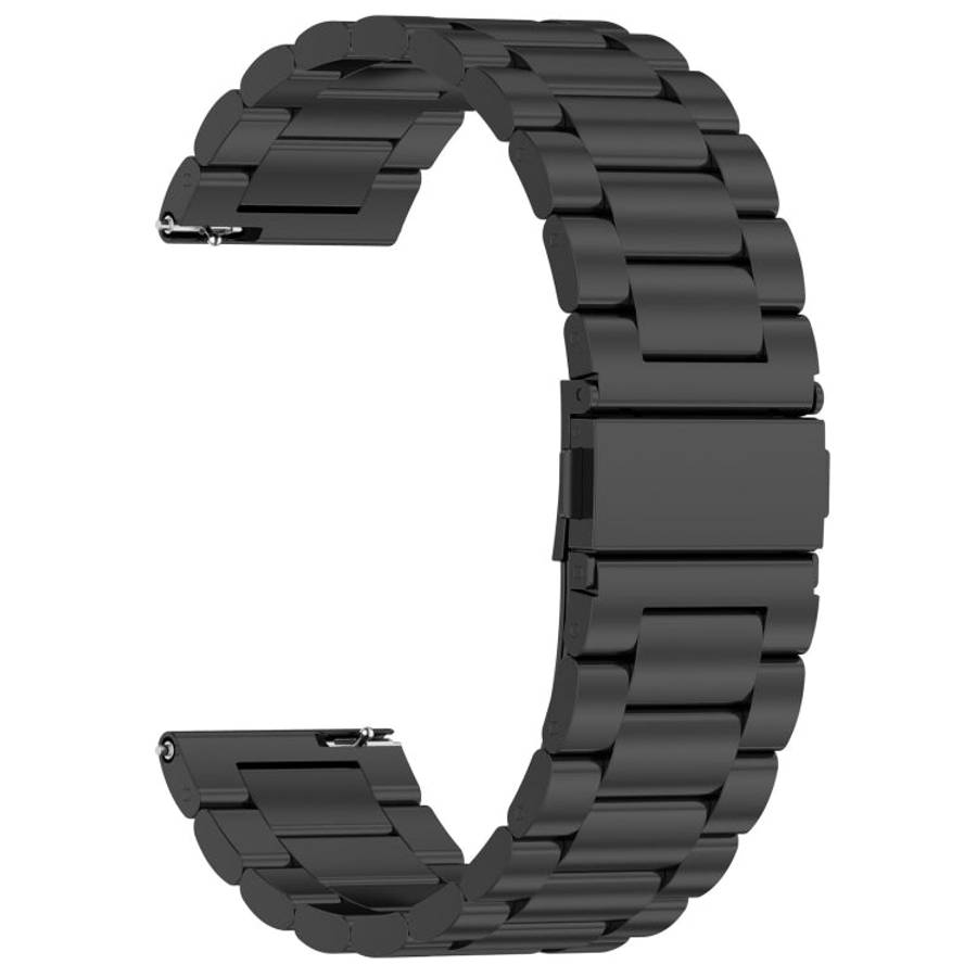 For Amazfit Bip 5 Three Strains Stainless Steel Watch Band(Black)
