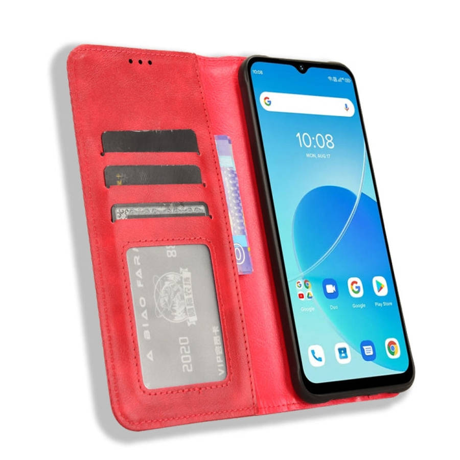 For Umidigi G5 / G5A Magnetic Buckle Retro Texture Leather Phone Case(Red)