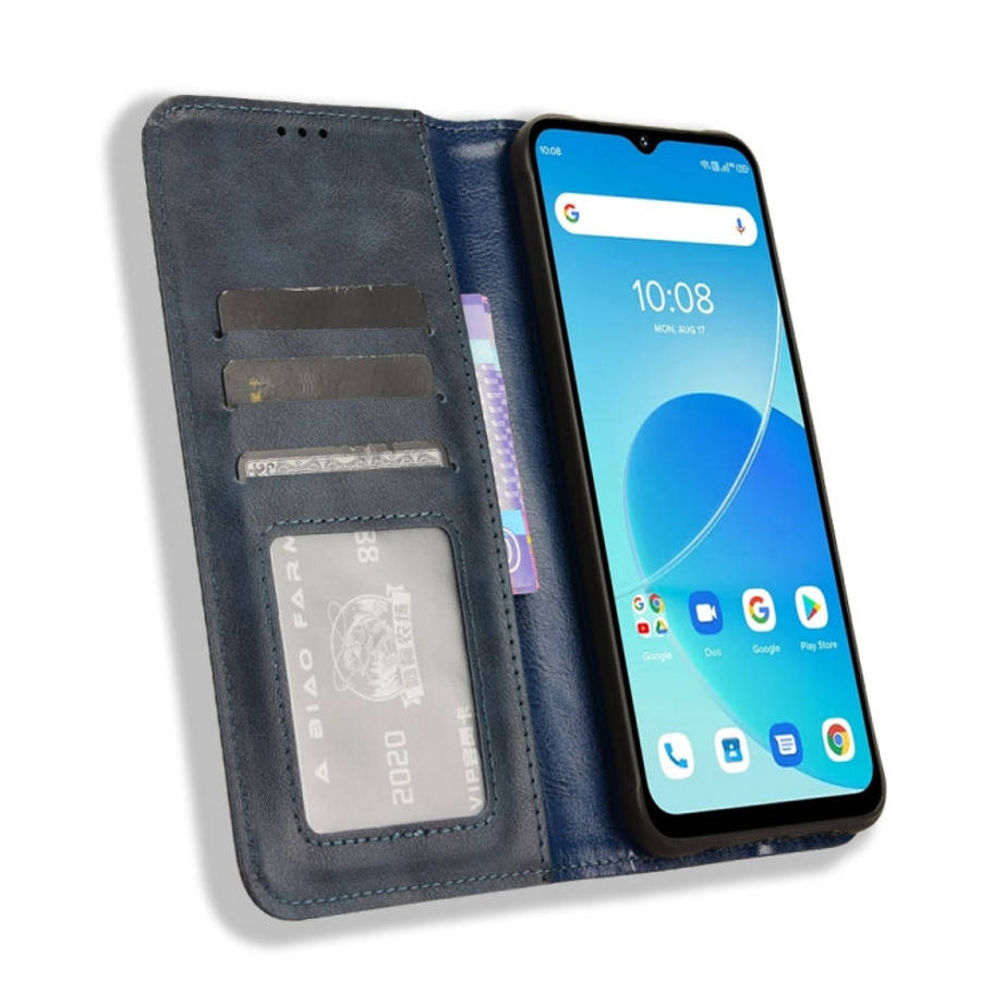 For Umidigi G5 / G5A Magnetic Buckle Retro Texture Leather Phone Case(Blue)