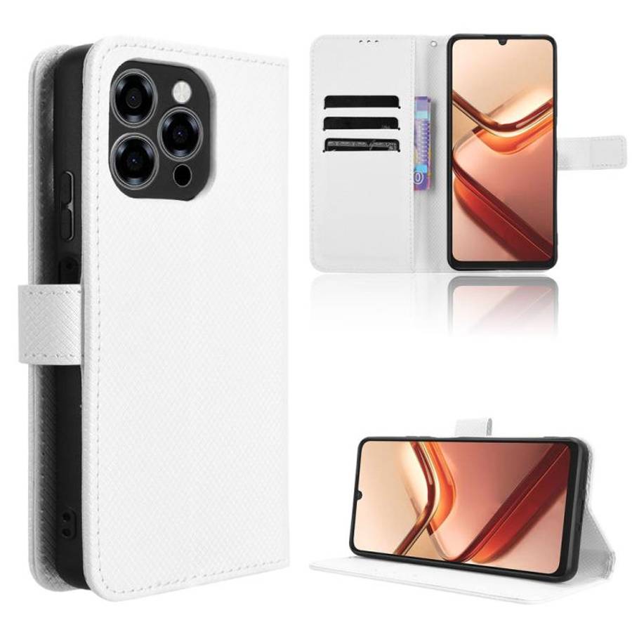 For Doogee Note 58 / Note 58 Pro Diamond Texture Leather Phone Case(White)