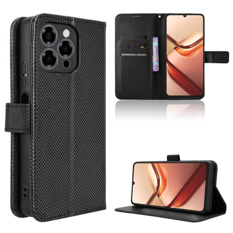 For Doogee Note 58 / Note 58 Pro Diamond Texture Leather Phone Case(Black)