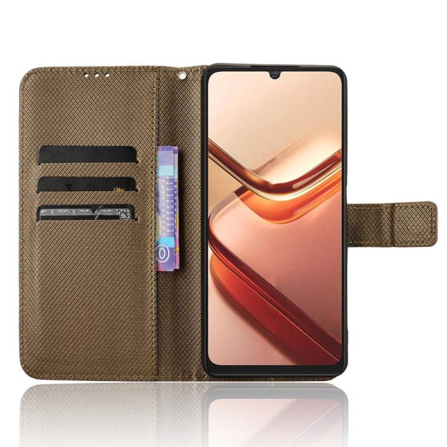 For Doogee Note 58 / Note 58 Pro Diamond Texture Leather Phone Case(Brown)