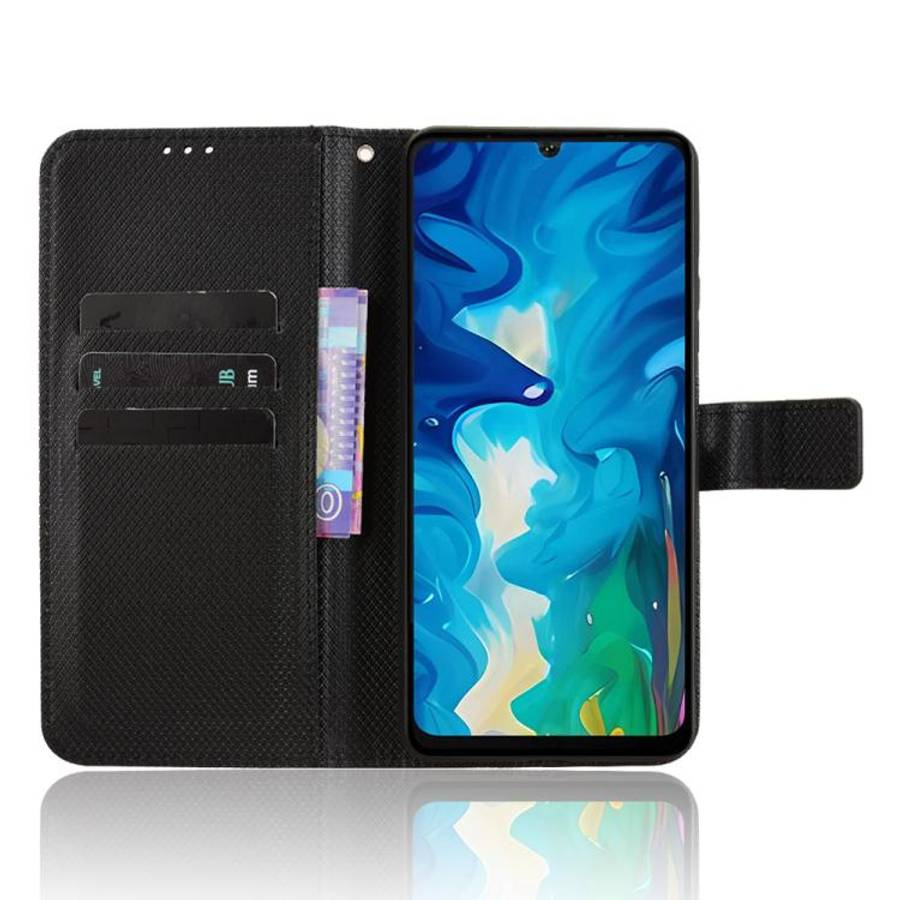 For Doogee Note 59 / Note 59 Pro Diamond Texture Leather Phone Case(Black)