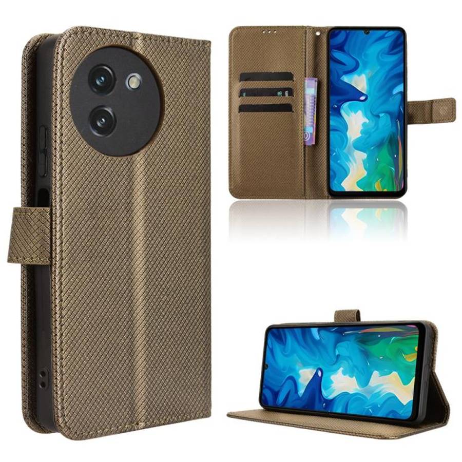 For Doogee Note 59 / Note 59 Pro Diamond Texture Leather Phone Case(Brown)