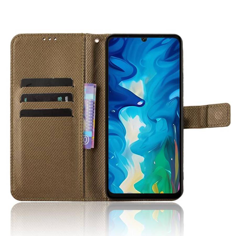 For Doogee Note 59 / Note 59 Pro Diamond Texture Leather Phone Case(Brown)