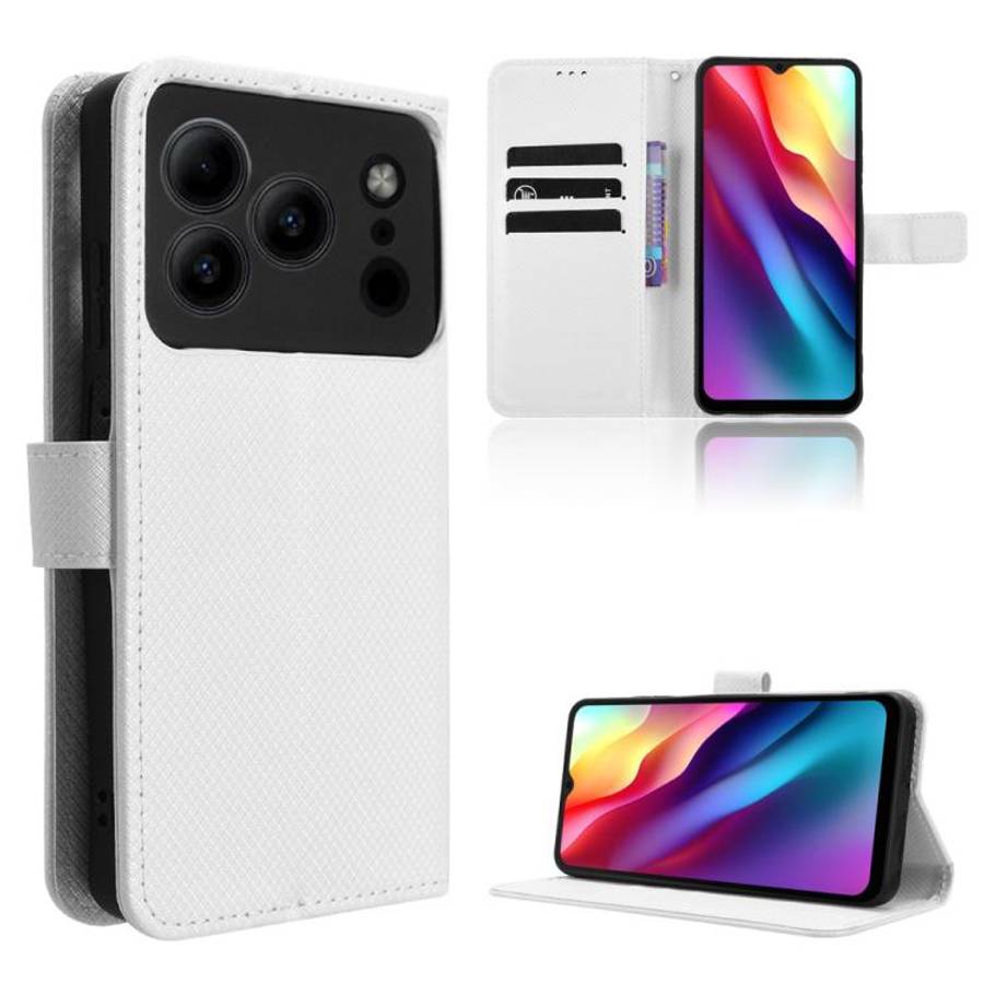For Doogee Note 56 / Note 56 Pro Diamond Texture Leather Phone Case(White)