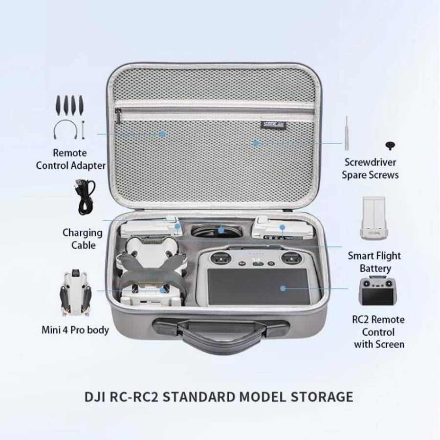 For DJI Mini 4 Pro / RC with Screen Standard STARTRC Shoulder Storage Bag PU Handbag(Grey)