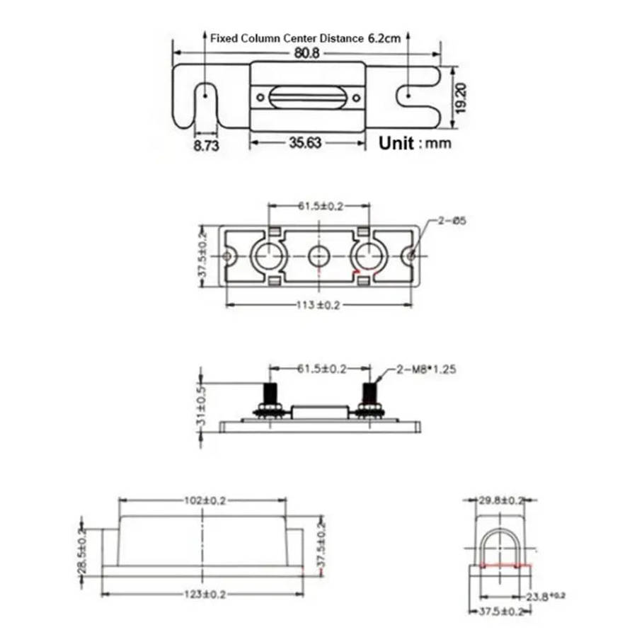 3 in 1 ANL Car Audio Modified Fuse Holder with 200A Fuse, Current:200A