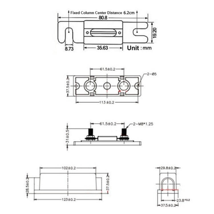 3 in 1 ANL Car Audio Modified Fuse Holder with 200A Fuse, Current:100A