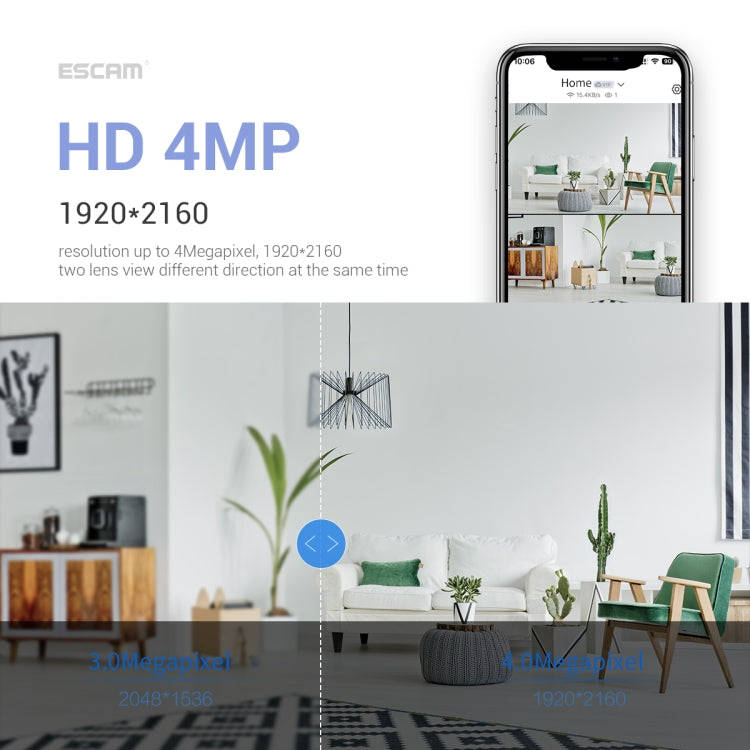 ESCAM PT212 4MP Dual Lens Robot Dog WiFi Camera Supports Cloud Storage/Two-way Audio/Night Vision...