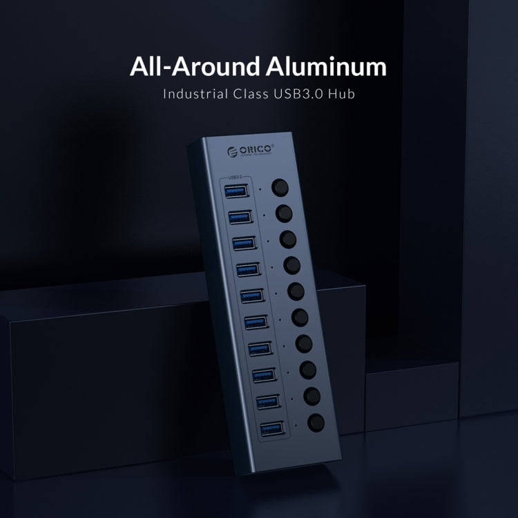 ORICO BT2U3-7AB-GY-BP 7 Ports USB 3.0 HUB with Individual Switches(US Plug)