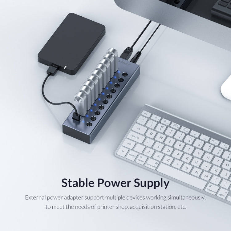 ORICO BT2U3-7AB-GY-BP 7 Ports USB 3.0 HUB with Individual Switches(US Plug)