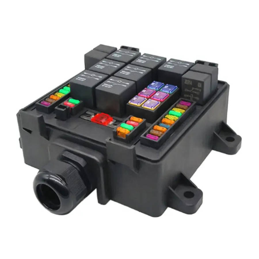 12V 4 Pin Car RV Waterproof Fuse Relay Box Car Modified Multi-Light Control Fuse Box