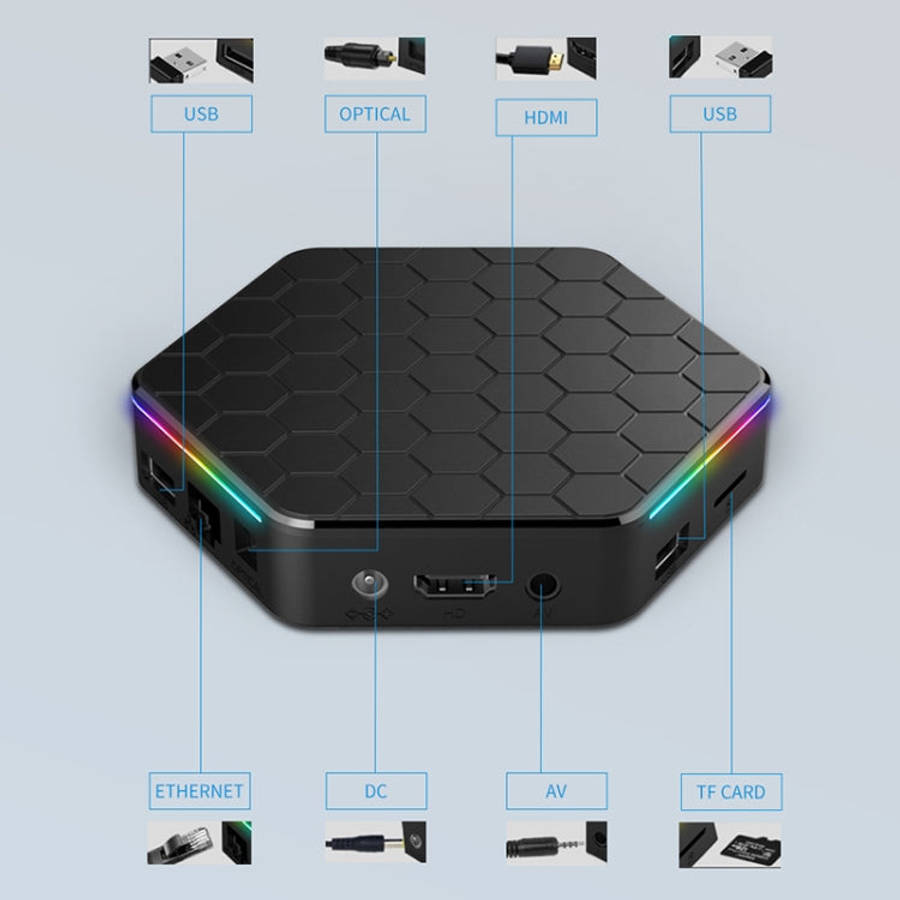 T95Z Plus 8K WiFi6 Android 12.0 Smart TV Box with Remote Control, 4GB+64GB, Allwinner H618 Quad-C...