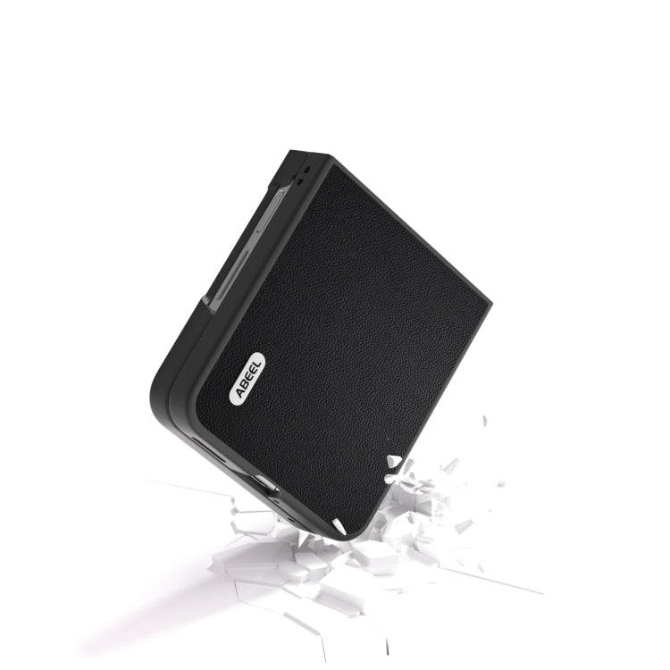 For Huawei nova Flip ABEEL Genuine Leather Elegant Black Edge Phone Case(Black)