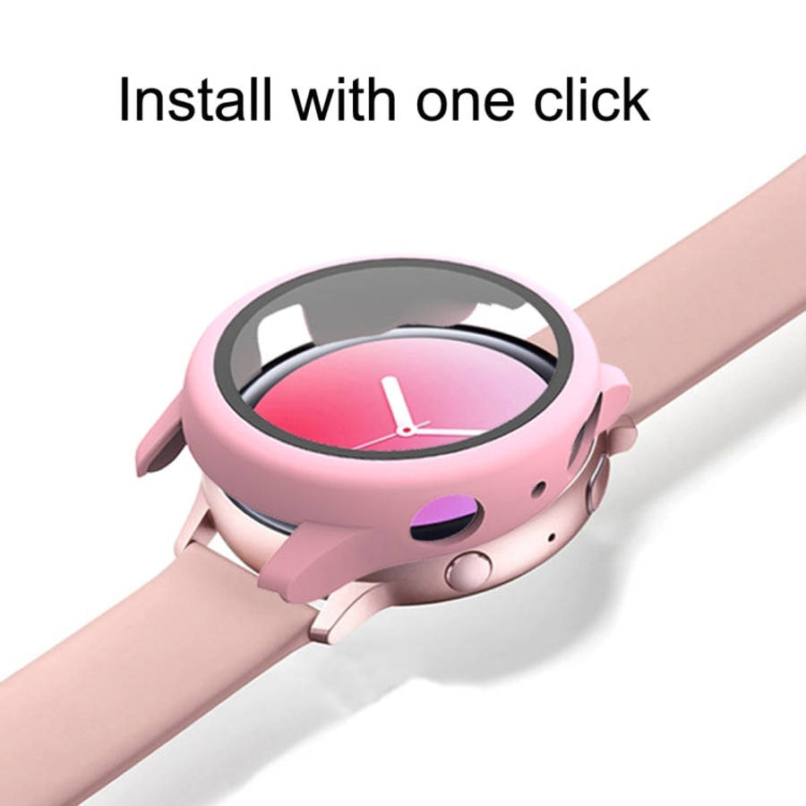 For Samsung Galaxy Watch Active 2 44mm PC Protective Case with Tempered Glass Film(Purple)