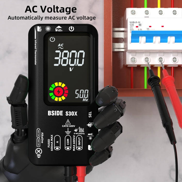 BSIDE S30X Smart Color Screen Infrared Temperature Measurement Multimeter(Black)