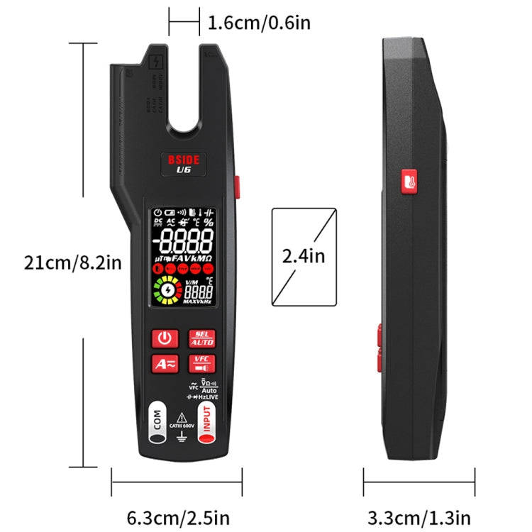 BSIDE U6 AC/DC Clamp-on Infrared Temperature Measurement Multimeter