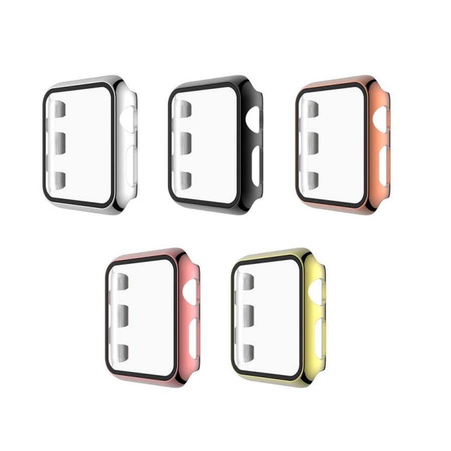 For Apple Watch Series 3 & 2 & 1 38mm Electroplated PC Case + Tempered Film Integrated Protective...