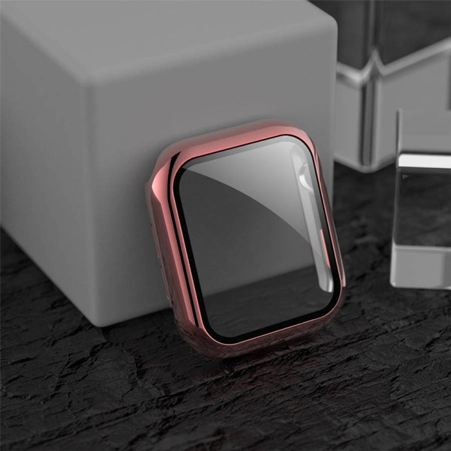 For Apple Watch Series 3 & 2 & 1  42mm Electroplated PC Case + Tempered Film Integrated Protectiv...