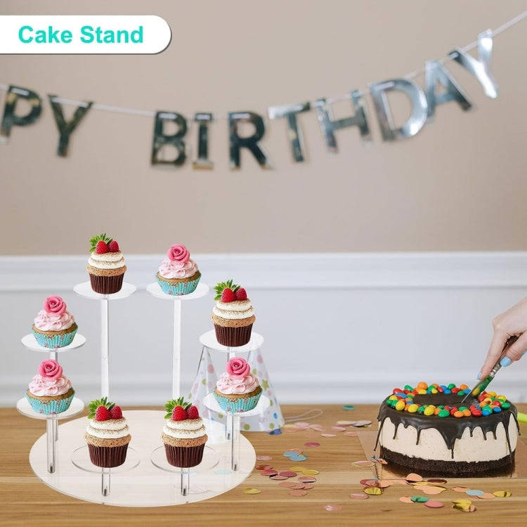 YX034 Acrylic Cupcake Shelf Cartoon Cake Display Stand(Pink)