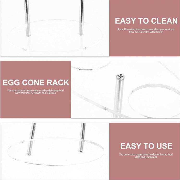 YX035 Acrylic Ice Cream Cone Rack Ice Cream Display Stand(Transparent)
