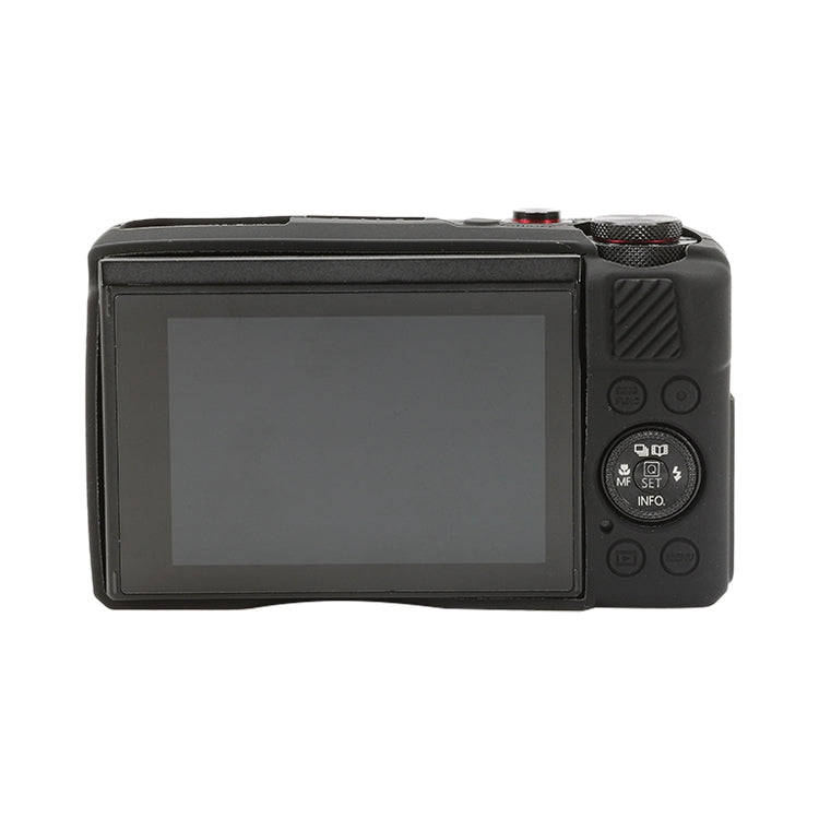 For Canon PowerShot G7 X Mark II / G7X2 Soft Silicone Protective Case with Lens Cover(Black)