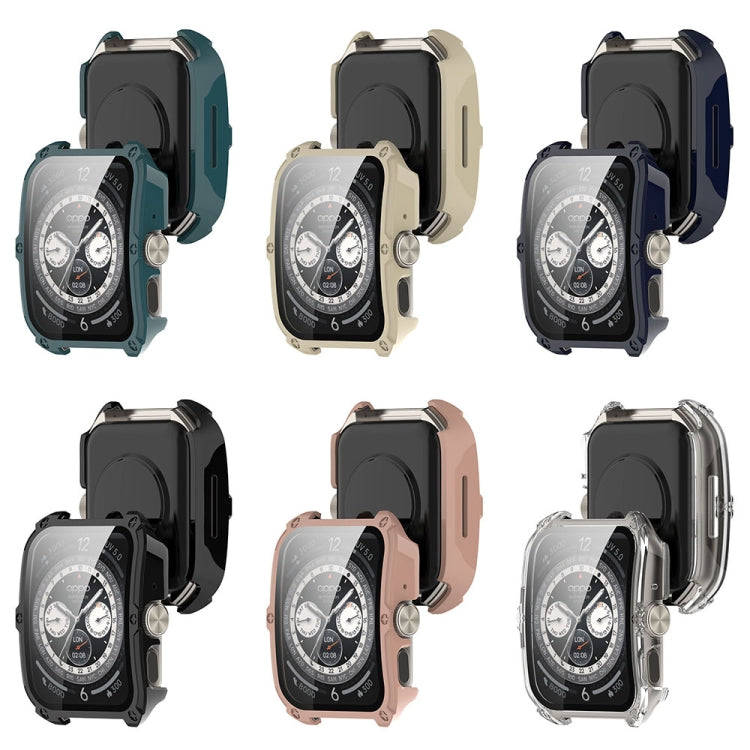For OPPO Watch 4 Pro PC + Tempered Film Integrated Watch Protective Case(Pink)