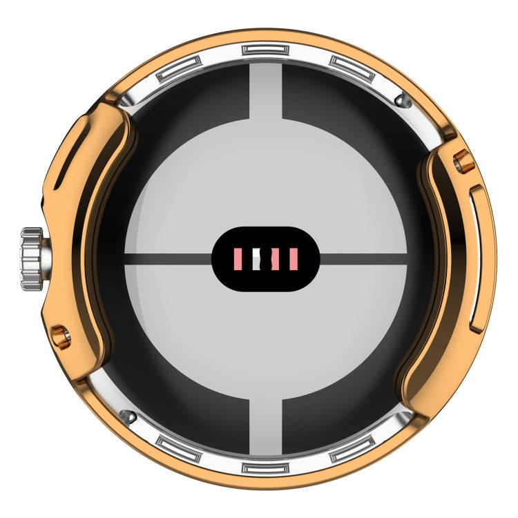 For Google Pixel Watch 2 Full Coverage TPU Electroplated Watch Protective Case(Rose Gold)