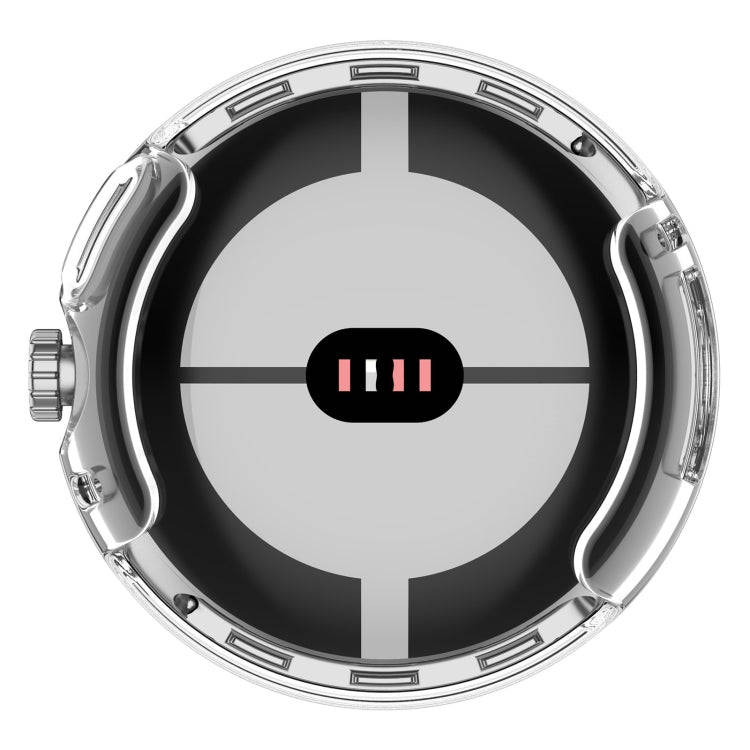 For Google Pixel Watch 2 Full Coverage TPU Electroplated Watch Protective Case(Transparent White)