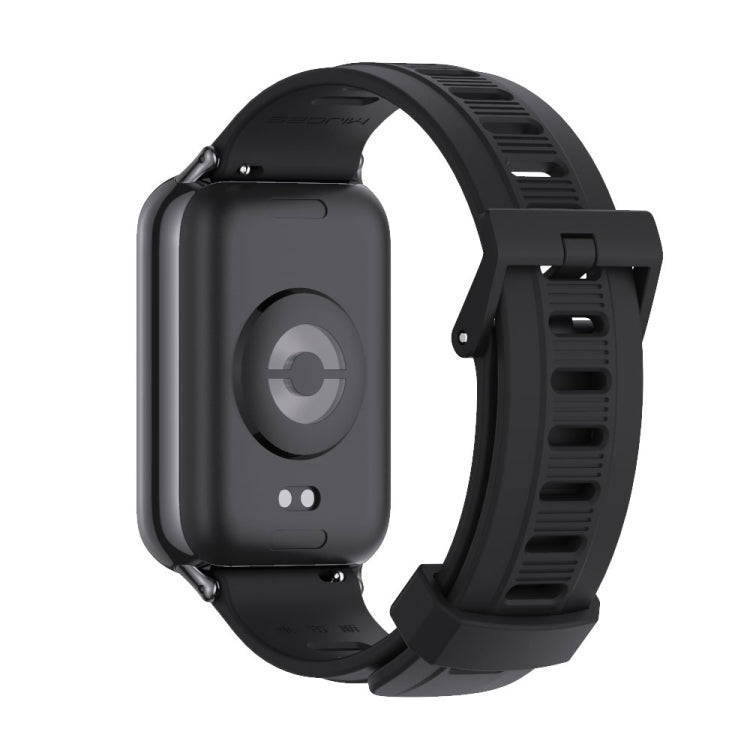 For Xiaomi Smart Band 9 Pro / 8 Pro Mijobs Flat Hole Breathable Silicone Watch Band(Black)