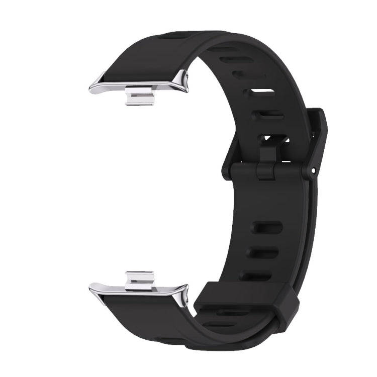 For Xiaomi Smart Band 9 Pro / 8 Pro Mijobs Flat Hole Breathable Silicone Watch Band(Black+Silver)