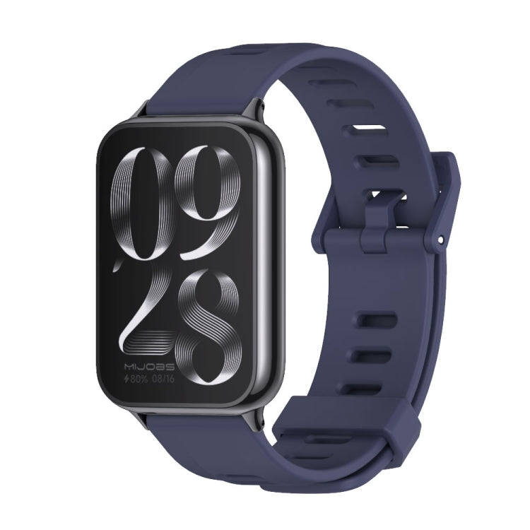 For Xiaomi Smart Band 9 Pro / 8 Pro Mijobs Flat Hole Breathable Silicone Watch Band(Midnight Blue...